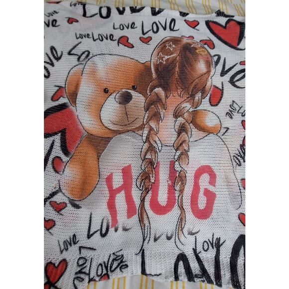 FREE for Humanity made in Italy Batwing Teddy Bear Hug Love Light Sweater M - Picture 6 of 9